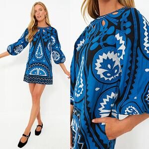 NWT Sea New York Gael Applique Long Sleeve Cutout Tunic Mini Dress Blue Size: L